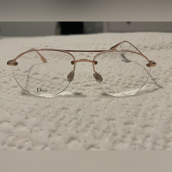 New Dior Aviator Style Gold Frame Eyeglasses Ret. $460 - Picture 2 of 16